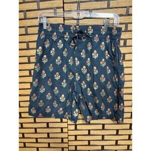 Pert d’ego Blue‎ Floral Drawstring Waist Shorts Size Medium